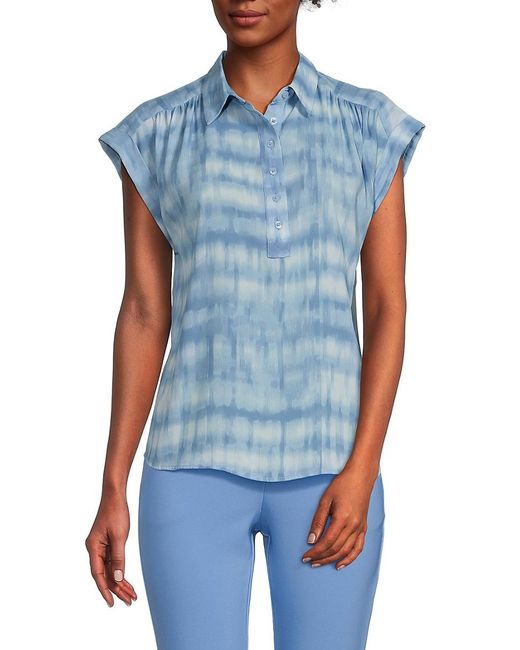 Calvin Klein Blue Tie Dye Cap Sleeve Top