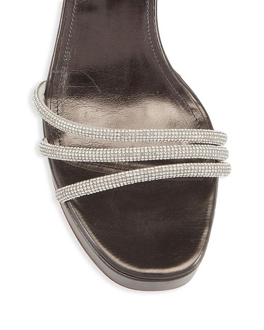 Bettina Vermillon White Babsy Crystal Platform Sandals