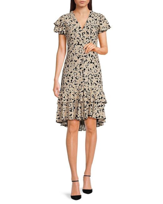 Tommy Hilfiger Natural Floral Flutter Sleeve Minidress