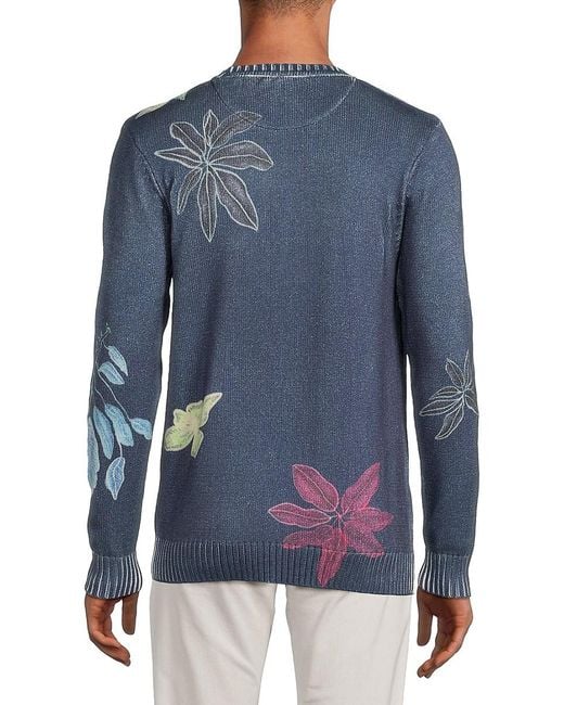 Scotch & Soda Blue 'Floral Sweater for men