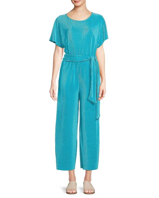 Bebe Blue Belted Corduroy Jumpsuit