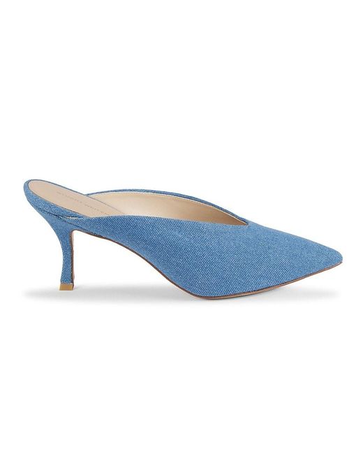 Stuart Weitzman Blue Lulah 84Mm Denim Mules