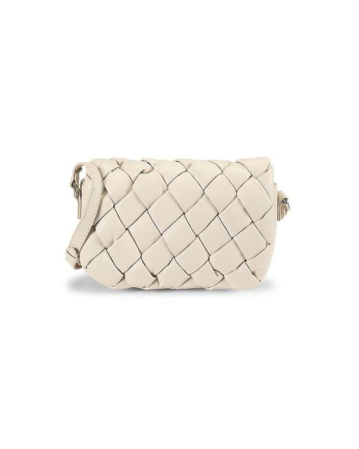Collection 18 Puffy Woven Fauxleather Crossbody Bag in Oatmeal (Natural) Lyst