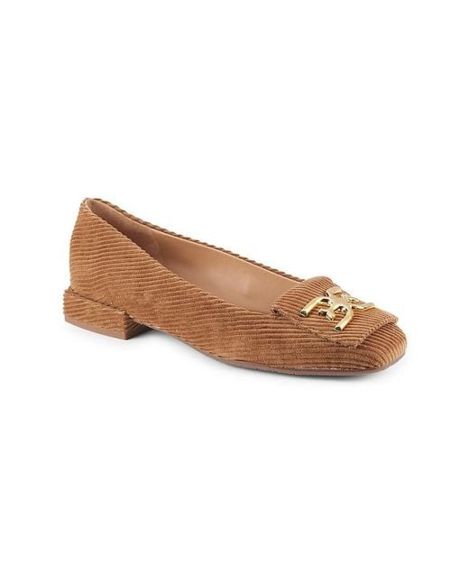 Sam Edelman Brown Emina Riding-bit Corduroy Flats