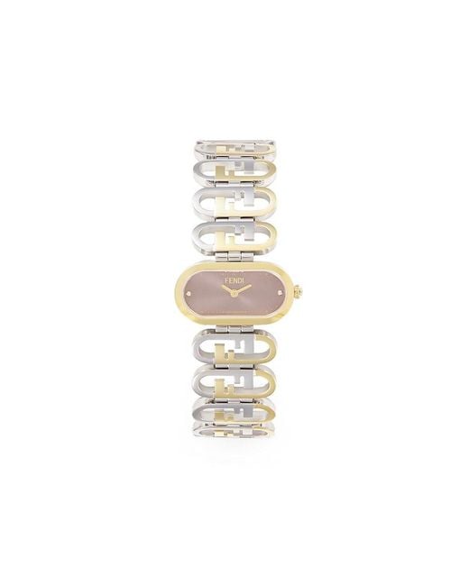 Fendi White O'Lock 28Mm Stainless Steel Bracelet Watch