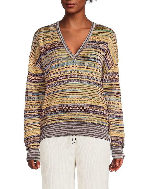 M Missoni Multicolor Pattern Mohair Blend Sweater