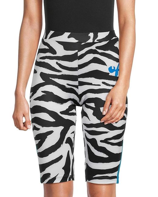 Off-White c/o Virgil Abloh Black Zebra Print Biker Shorts