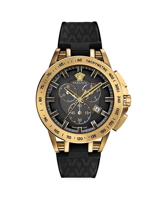 Versace Sport Tech Stainless Steel & Silicone Band Chronograph Watch in