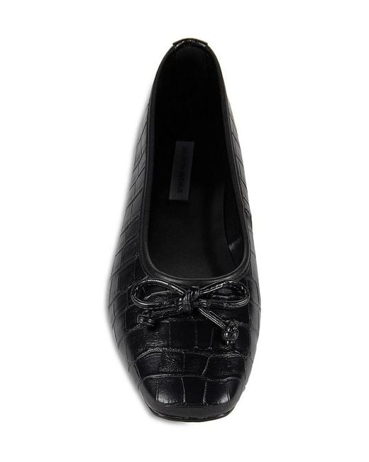 Saks Fifth Avenue Black Martine Textured Ballet Flats