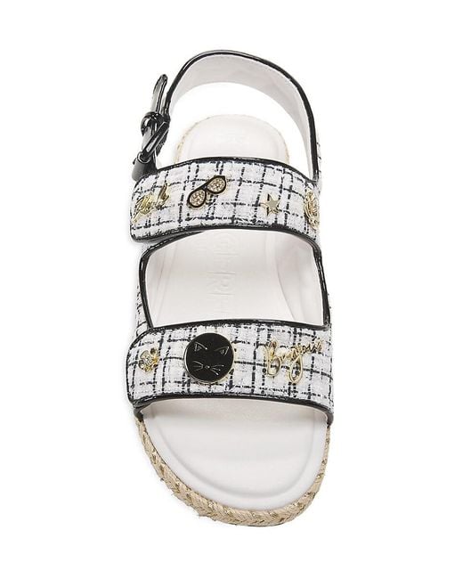 Karl Lagerfeld Multicolor Charlay Logo Tweed Sandals