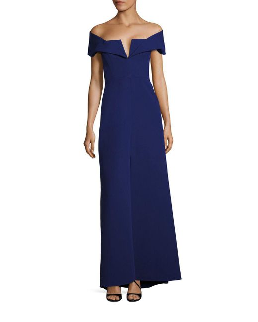 Bcbgmaxazria Pleated Satin Gown - 100% Exclusive In Smoke Blue | ModeSens