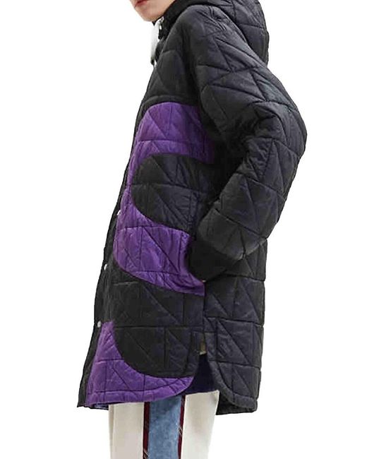 Alpha Style Orange Joy Quilted Puffer Hooded Longline Jacket for men