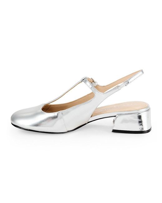 Marc Fisher White Folly Metallic Leather Blend Pumps