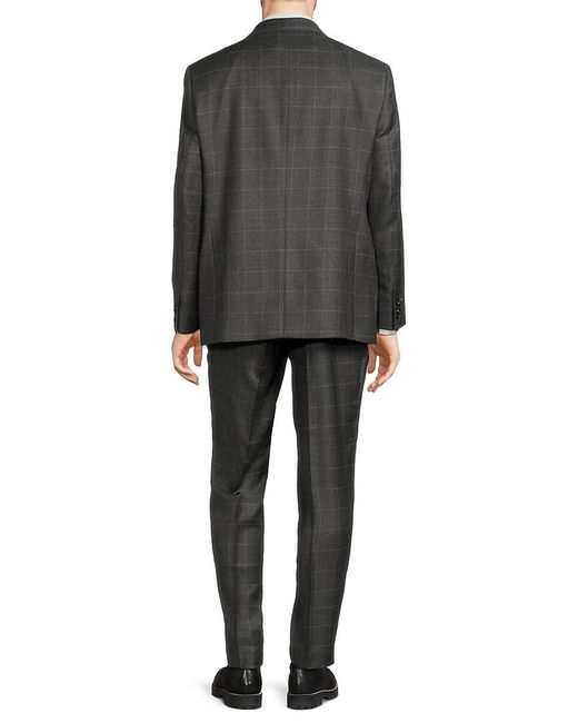 Scotch & Soda Gray Modern Fit Windpane Wool Suit for men