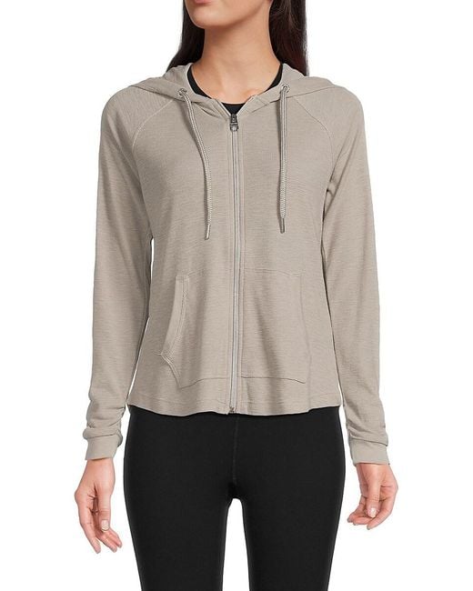 Calvin Klein Gray Solid Zip Up Hoodie