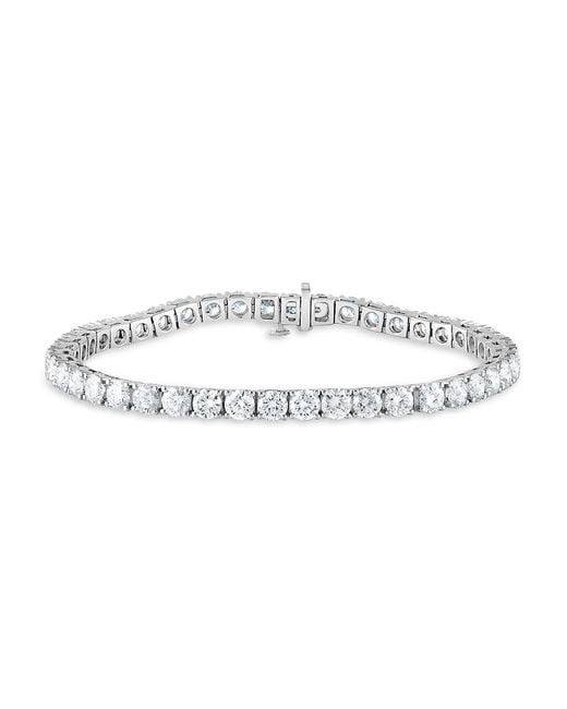 Badgley Mischka White 14K, 10.50 Tcw Lab-Grown Diamond Tennis Bracelet