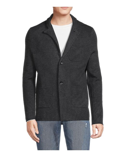 Saks Fifth Avenue Merino Wool Blend Blazer in Charcoal (Black) for Men ...