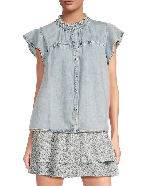 Rails Blue Ruthie Faded Denim Top