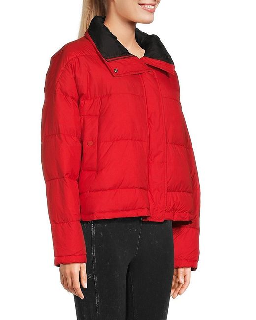 Ba&sh Red Manteau Zeo Hooded Puffer Jacket