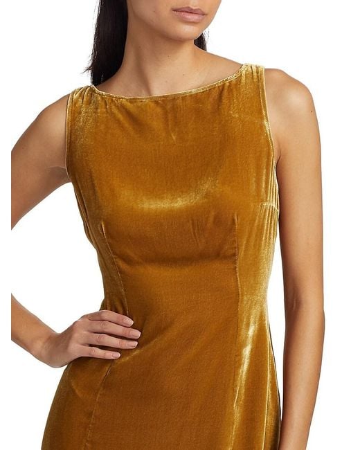 Reformation Orange Brisbane Velvet Slip Minidress