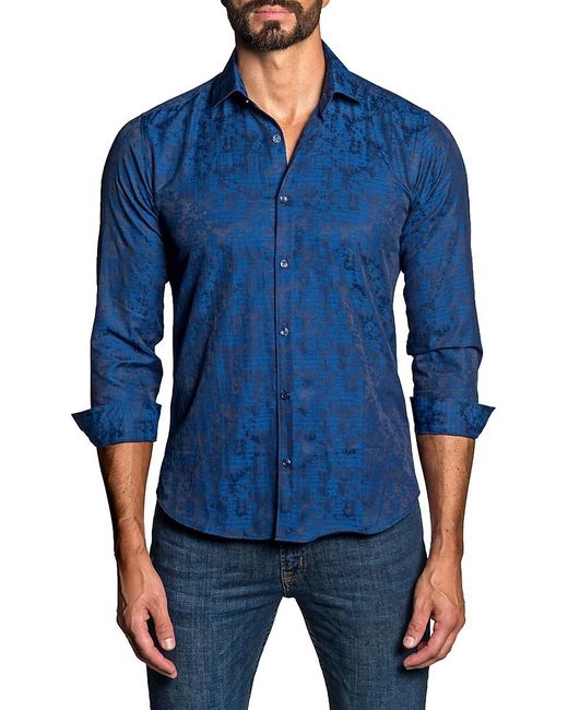 Jared Lang Long-sleeve Print Shirt in Blue for Men | Lyst