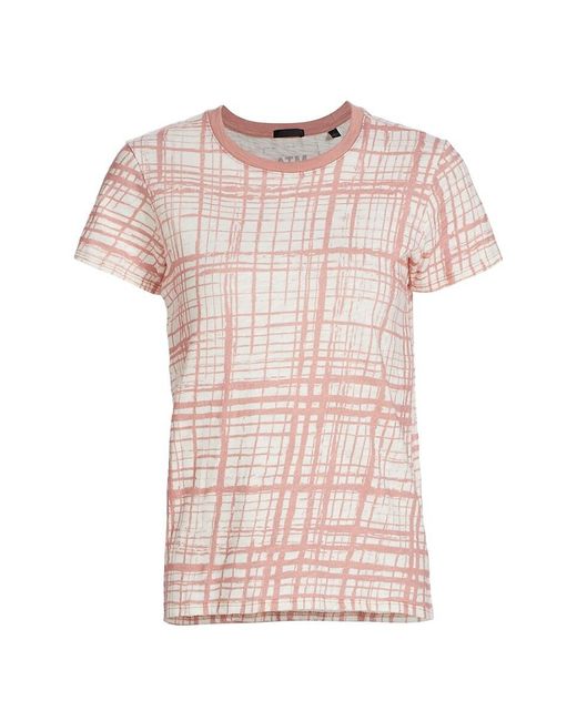 ATM Red Crosshatch Schoolboy Slub Cotton T-Shirt