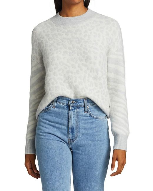 Rails Lana Leopard u0026 Zebra Wool u0026 Cashmere-blend Sweater in White | Lyst