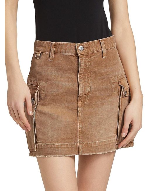Re/done Brown Cargo Work Skirt