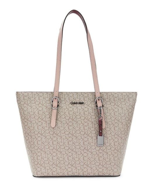 Calvin Klein White Sarafina Monogram Tote