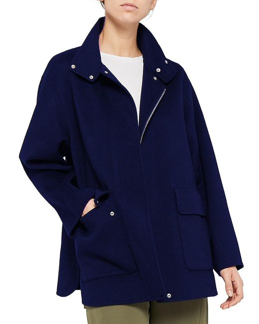 Theory hooded deals patch pocket coat