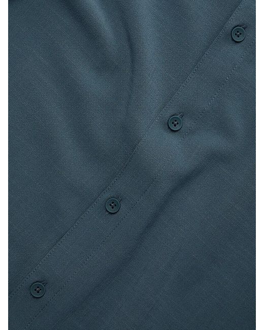 Kenneth Cole Blue Band Collar Shirt for men