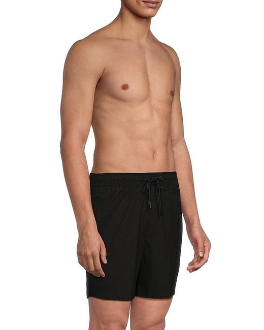 Karl Lagerfeld Black Logo Drawstring Swim Shorts for men