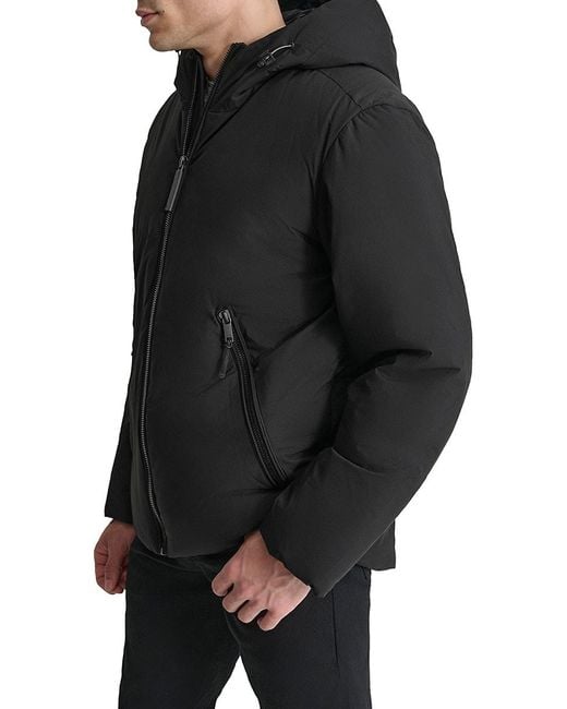 DKNY Black Hooded Regular-Fit Jacket for men