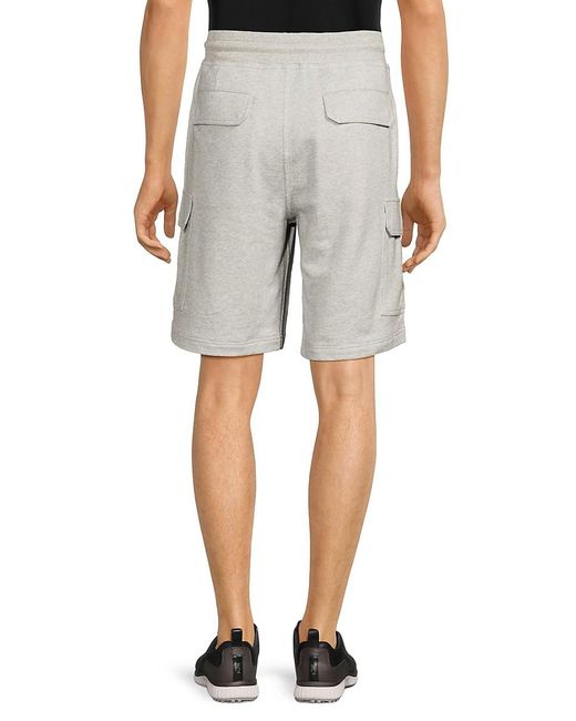 Brunello Cucinelli Gray Heathered Linen Blend Flat Front Shorts for men