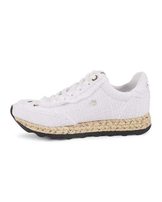 Karl Lagerfeld White Meaza Embellished Low-Top Sneakers