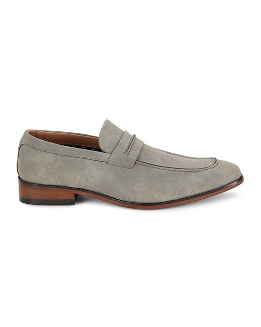 Tommy Hilfiger Gray Faux Leather Penny Loafers for men