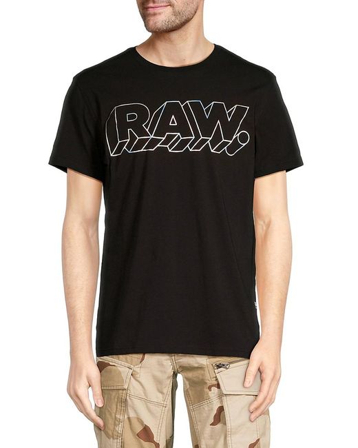 G-Star RAW Black 'Holographic Logo T-Shirt for men