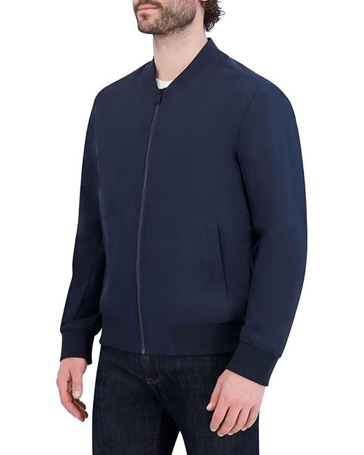Cole Haan Blue Soft Rain Bomber Jacket for men