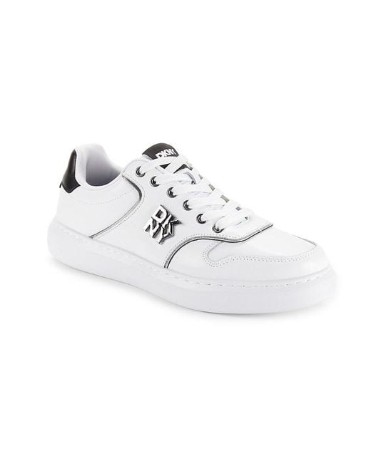 DKNY Black Low Top Leather Sneakers for men
