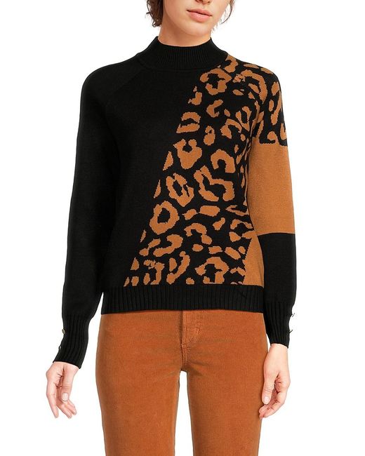 Joseph A Leopard Print Sweater in Black Lyst UK