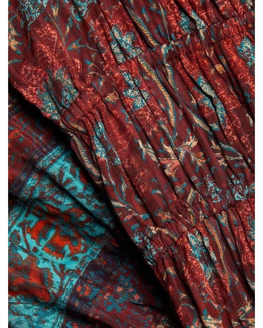 Ulla Johnson Red Val Botanical Shadow Stripe Dress