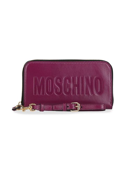 Moschino Purple Logo Leather Wallet