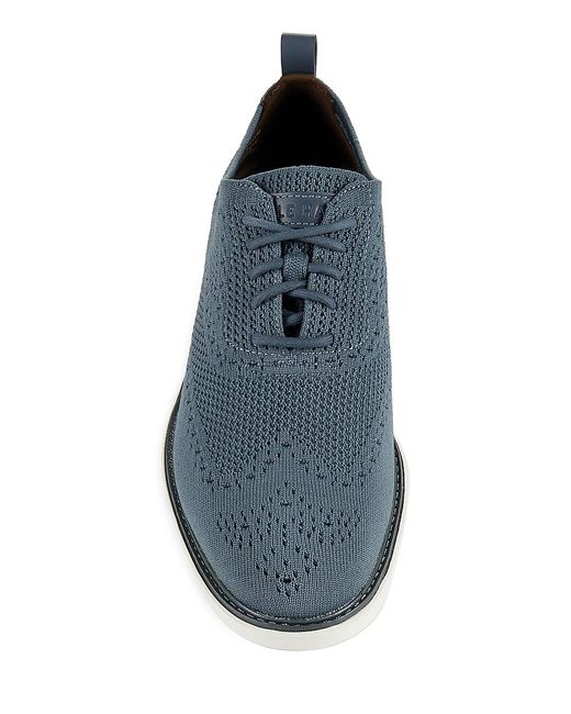 Cole Haan Blue Stitchlite Knit Oxford Shoes for men