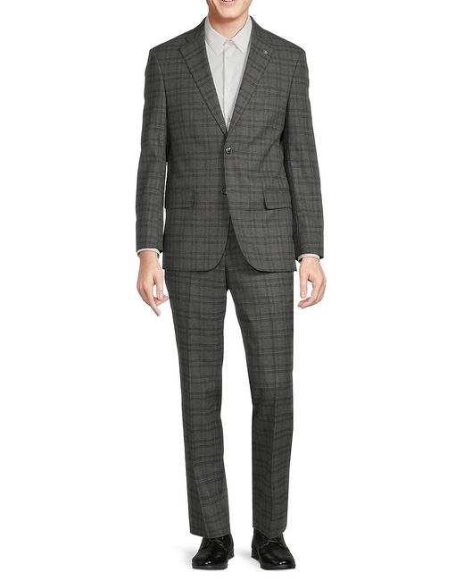 Scotch & Soda Gray Plaid Tribeca Fit Suit for men