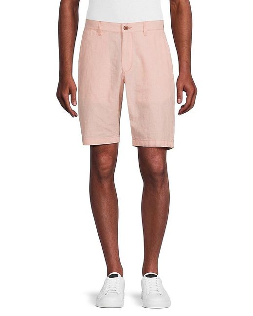 Tommy Bahama Pink Ribbed Linen Blend Shorts for men