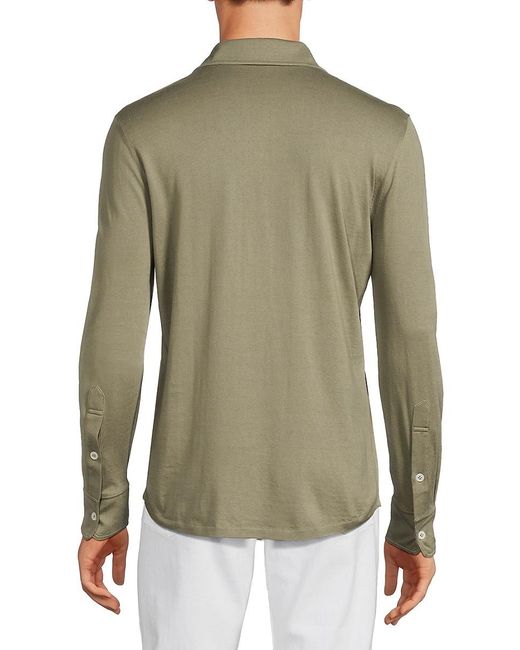 Brunello Cucinelli Green Textured Utility Shirt for men