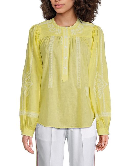 Zadig & Voltaire Yellow Tigy Puff Sleeve Cotton Blouse
