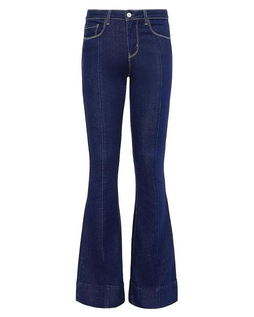 L'Agence Blue Lenora Low-Rise Flared Jeans
