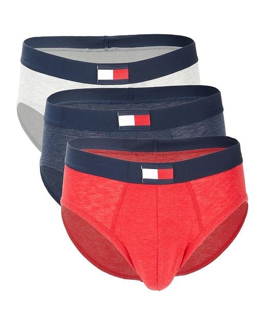 Tommy Hilfiger 3-pack Assorted Heritage Comfort Briefs in Blue for