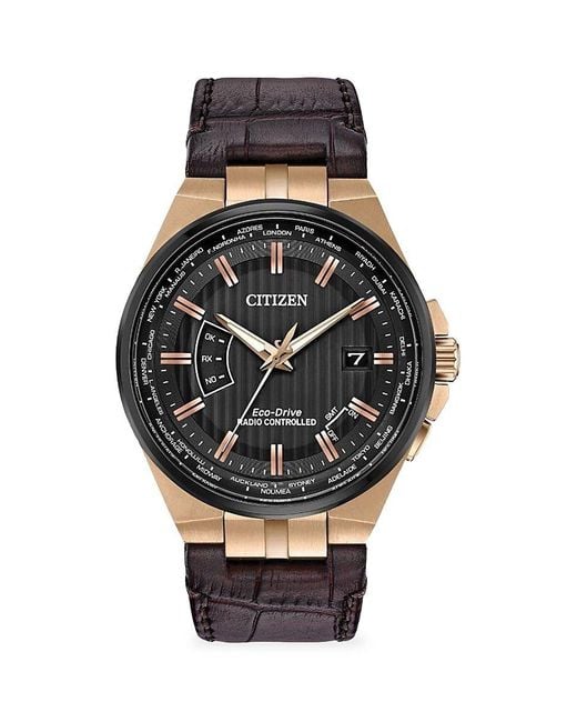 Citizen Eco-drive Stainless Steel & Leather-strap Chronograph Watch in ...